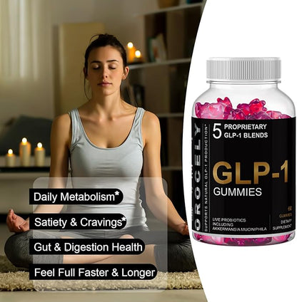 GLP-1 Supplement Gummies for Women, 17-in-1 GLP Activate Gummies with Akkermansia Probiotic, Berberine, Sugar-Free, 60 Count