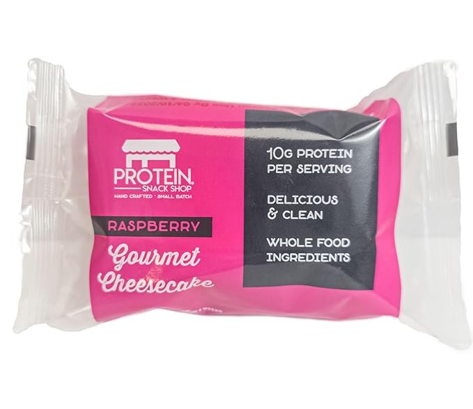 Low Carb Protein Cheesecake Bars | High Protein, Gluten-Free, Clean Ingredients Snack Bars (20, Raspberry)