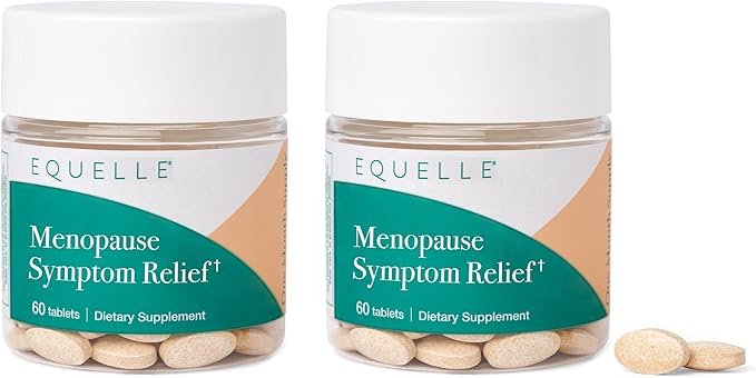 EQUELLE Multi-Symptom Perimenopause & Menopause Relief Relief from Hot Flashes, Muscle Aches & Supports More Sleep. Hormone-Free, Plant-Based S-Equol – 2 Month Supply (120 Tablets)