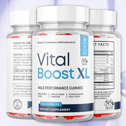 (2 Pack) Vital Boost XL Gummies, Official VitalBoost X L Gummys for Men with All Natural Ingredients, Vital Boost XL Advanced for Wellness Support with Premium Active Lifestyle Vitamins (120 Gummies)