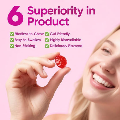 21 in 1 Magnesium Glycinate Gummy for Women with D3, K2, B6, B12, L-Theanine & Ashwagandha, 2500mg Magnesium Complex, Sleep Support, Vegan, Non-GMO,Third-Party Tested (60-Day Supply)