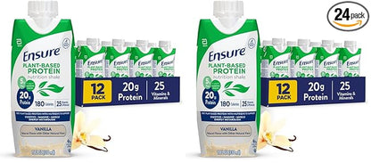 Ensure Plant-Based Vegan Protein Vanilla Nutrition Shake I Gluten-Free I Dairy-Free-I Soy-Free Bottled Liquid Shake-I,(Pack of 24)