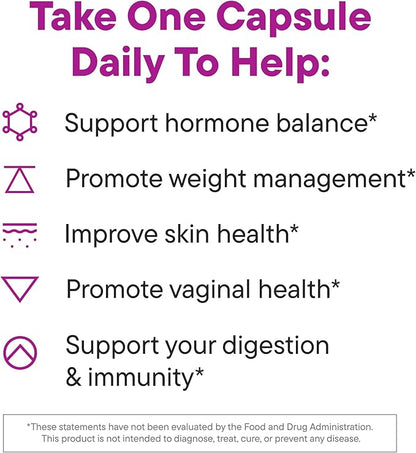 Daily Nouri Hormone Balance Probiotics for Women | Hormone Balance for Women | PMS, Hormonal Acne, & Bloating Support | 7 Clinically Studied Strains + Omega | 30-Day Supply