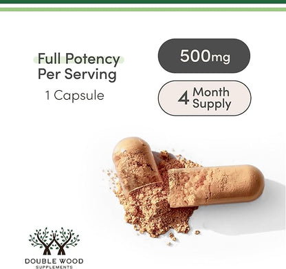 Rhodiola Rosea Supplement 500mg, 120 Vegan Capsules (Third Party Test, Gluten Free, 3% Salidrosides, 1% Rosavins Extract) for Performance, Calming, Motivation by Double Wood