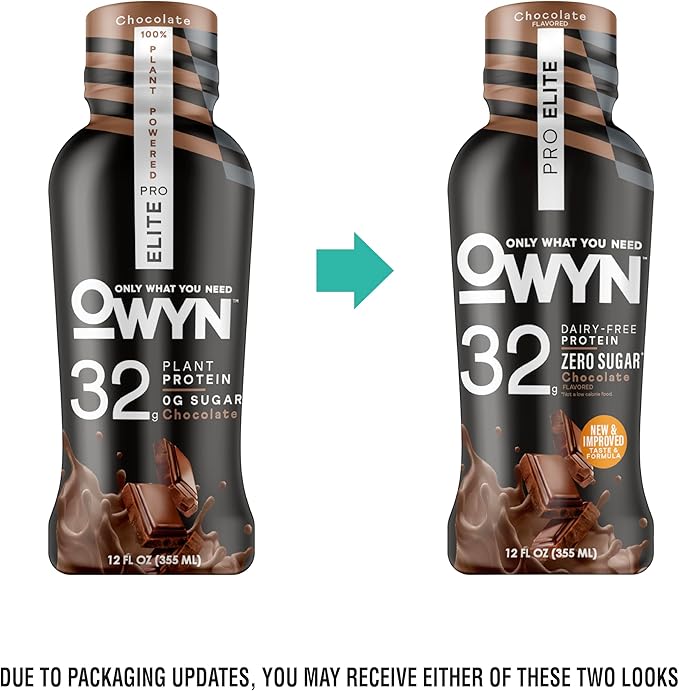 OWYN Only What You Need Pro Elite Protein Shake Variety Pack, 32g Protein, 0g Sugar, High Protein, Dairy Free, Gluten Free, Plant Based Protein Drink, 12 Count
