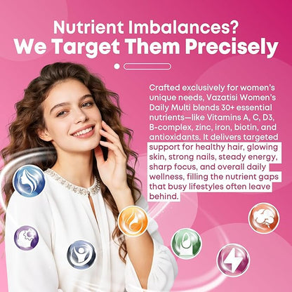 Women's Multivitamin Gummy, Methylated Multivitamin for Women Gummies, Sugar Free Daily Vitamin with Iron, Omega 3, Biotin for Beauty, Immune, Hair & Skin - Vegan, Mixed Berry Flavor, 90 Count
