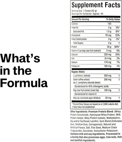 Muscletech Whey Protein Powder (Vanilla Cream, 4LB) - Nitro-Tech Ripped Whey Protein Isolate & Peptides Smoothie Mix for Lean Muscle & Fast Recovery - 30g of Whey Protein for Women & Men