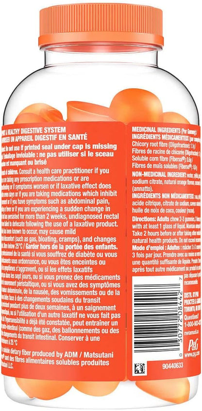 Metamucil Fibre Gummies Plant Based & No Sugar Added, Help Provide Gentle Relief of Irregularity - 180 Gummies