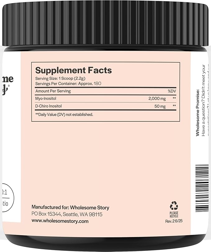 Myo-Inositol & D-Chiro Inositol Supplement Powder for Women | Hormonal Balance & Healthy Ovarian Function Support | Vitamin B8 | Great Alternative to Capsules | 40:1 Ratio | 180 Servings