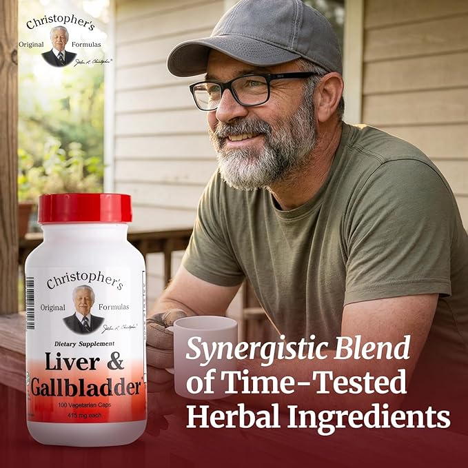 Christopher's Original Formulas Liver & Gallbladder Formula Capsules - Gallbladder Supplements with Digestive Enzymes - Supports Digestive System with Natural Herbs - Pack of 6