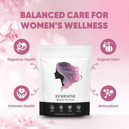 Feminine Balance Gummies for Women, Pineapple Gummies for Women pH, Women’s Health Probiotics - pH Balance, Healthy Odor, Flora, Vaginal & Gut Health, Immune Support (1)