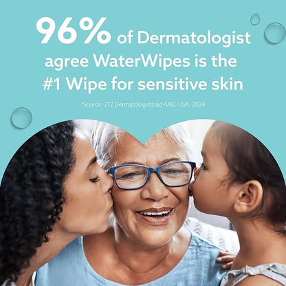 WaterWipes Sensitive+ On The Go Wipes, 3-In-1 Cleans, Cares, Protects, 99.9% Water, Unscented & Hypoallergenic Wet Wipes, 100 Count (10 Packs)