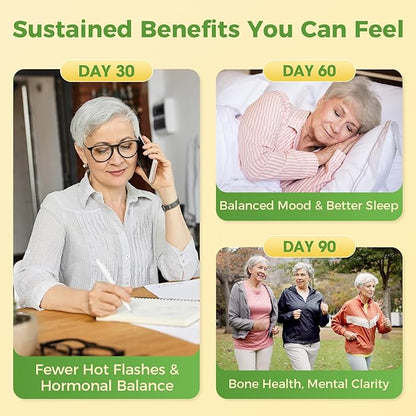 GREENPEOPLE Menopause Supplements for Women - Black Cohosh & Ashwagandha for Hot Flashes, Night Sweats, Mood Swings, Hormonal Balance Support,10 Billion CFU Probiotic - 120 Capsules Vegan Gluten-Free