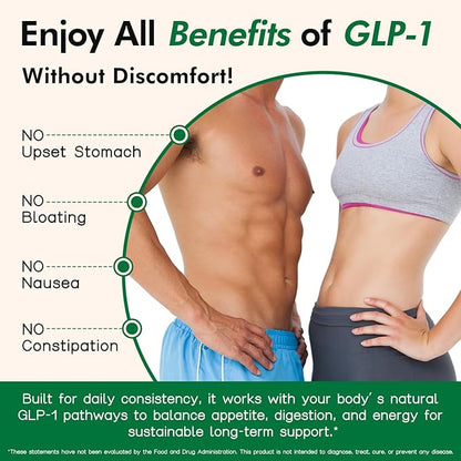 GLP-1 Supplement for Women and Men, Hunger & Metabolism Support - Support GLP1 Naturally, with Prebiotic & Probiotic Blend
