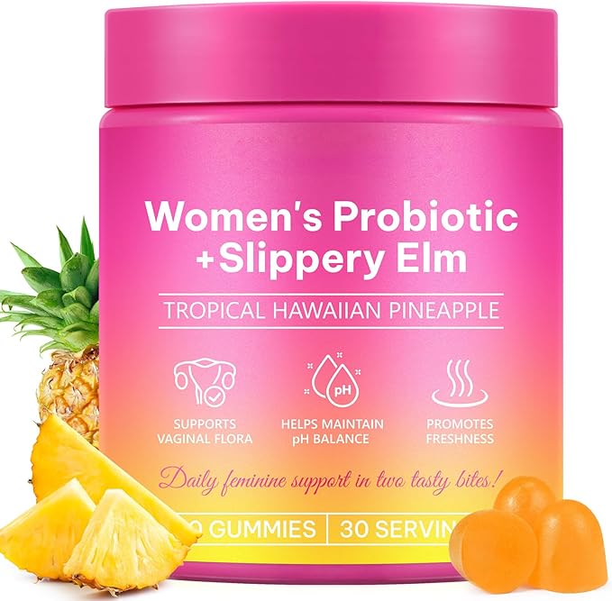 Women's Probiotic Gummies for Vaginal Health - pH Balance & Immune Support Supplement, Pineapple Flavor, 60 Count | Feminine Care Vitamins for Women