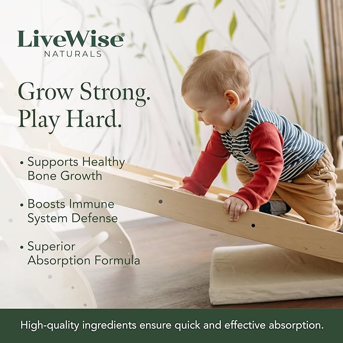 Live Wise Naturals Vitamin D3 K2 Drops for Babies - Concentrated Formulation, 225 Servings at 400 IU, 5 MCG (MK-7), Micro-Dose Dropper, Gentle Daily Supplementation, Early Development & Precise Dosing