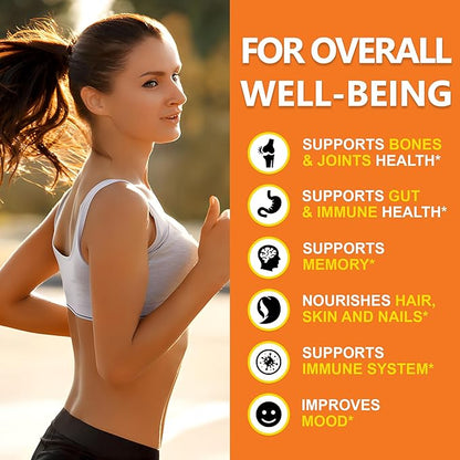 Zammex 100% Grass-Fed Beef Bone Broth Protein Powder, 18G Protein, Hydrolyzed Collagen Peptides Type 1&3, Supports Healthy Skin, Nails, Hair, Joints, Non-GMO, Gluten Free, Paleo & Keto Friendly