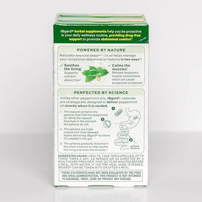 IBgard Gut Health Supplement, Peppermint Oil Capsules for Abdominal Comfort, 96 Capsules