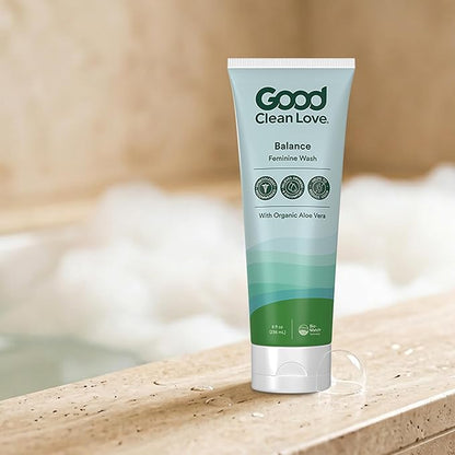 Good Clean Love Balance Feminine Wash, pH-Balanced Vaginal Moisturizer Cleanser for Women with Natural Ingredients, Gentle Cleansing Feminine Care Product, Reduces Vaginal Dryness & Odor, 8Oz (2-Pack)
