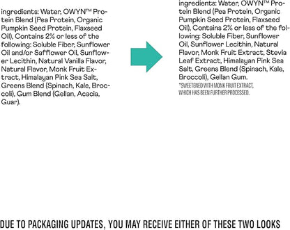 OWYN Only What You Need Pro Elite Vanilla Flavored Protein Shake, 32g Protein, 0g Sugar, High Protein, Dairy Free, Gluten Free, Plant Based Protein Drink, 12 Count