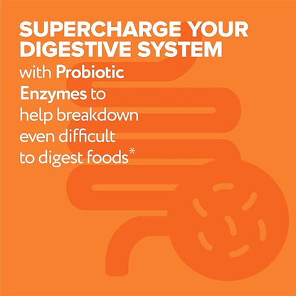 Florajen Digestive Enzymes with Probiotics & Prebiotics - Triple-Action Formula for Gut Health, Bloating, & Gas Relief - Supports Gluten & Dairy Digestion - Clean - Non-GMO - 30-Count