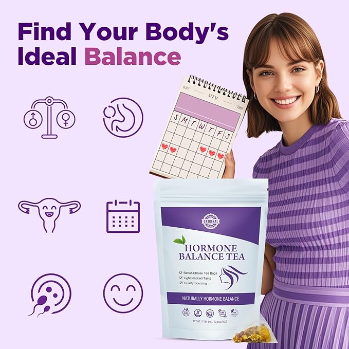 Hormone Balance Tea for Women Support Menstrual Cycle & Help to Get Pregnant Fast, 10 Loose Leaf Teabags for Fertility and Ovulation