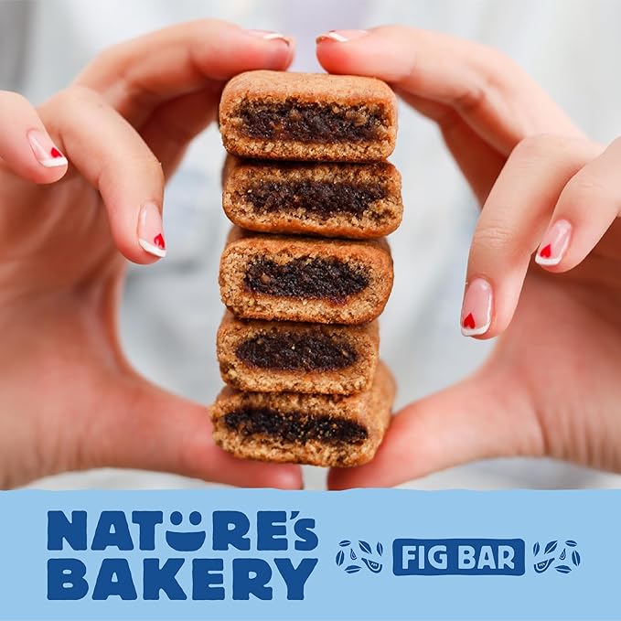 Nature's Bakery Whole Wheat Fig Bars, Blueberry, Real Fruit, Vegan, Non-GMO, Snack bar, Twin packs- 12 count