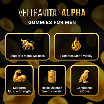 Alpha Shilajit Gummies, Pure Himalayan Shilajit for Men, Tongkat Ali, Ashwagandha KSM 66, Advanced VeltrAbsorb™, 76%+ Fulvic Acid & 92+Trace Minerals, Vegan Sugar-Free