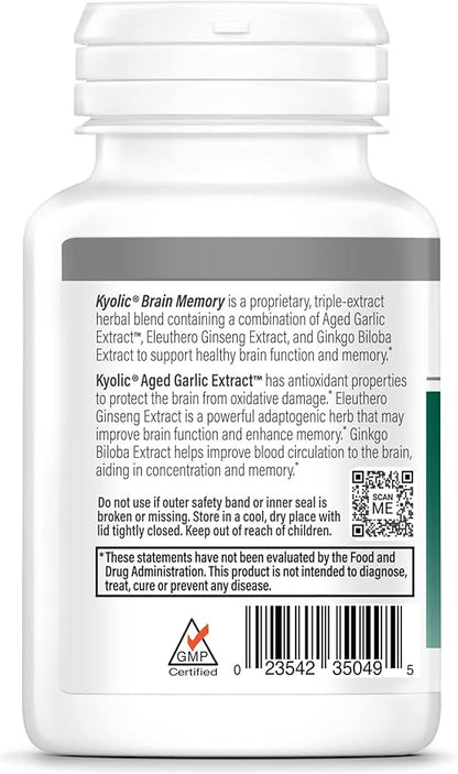 Kyolic Specialty Series Brain Memory, for Concentration & Recall*, 90 Capsules