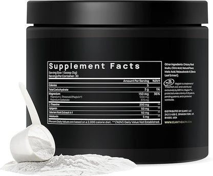 Triple Sleep Magnesium L-Threonate Powder w. Apigenin, L-Theanine + Melatonin - Magtein Magnesium L Threonate Supplement - High Strength Magnesium for Deep Sleep & Calm Natural Sleep Aid for Adults