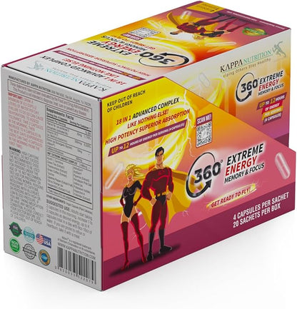 360 Extreme Energy, Memory & Focus (1 Display 20 Sachets (4 Capsules ea)