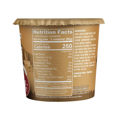 Kodiak Cakes Instant Oatmeal Cups, Peanut Butter Chocolate Chip, High Protein, 100% Whole Grains, (12 cups)