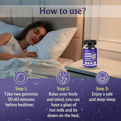 Sleep Gummies No Melatonin - Kids Sleep Gummies with L-Theanine, Magnesium & Herbal Blend, 60 Vegan Sleep aids for Adults, Reduces Nighttime Overthinking