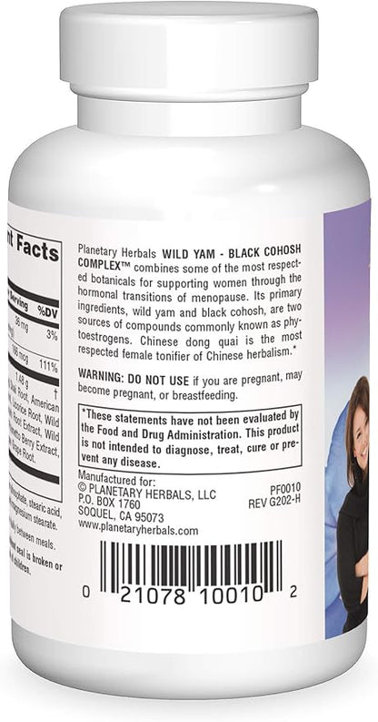 Planetary Herbals Wild Yam-Black Cohosh Complex Tablets, 60 Count