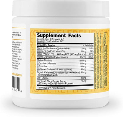 TransformHQ Energy & Focus Powder (Peach Mango) - Boost Shot Clean Energy Drink Mix - Sugar Free - Non-GMO, Gluten-Free - 28 Servings