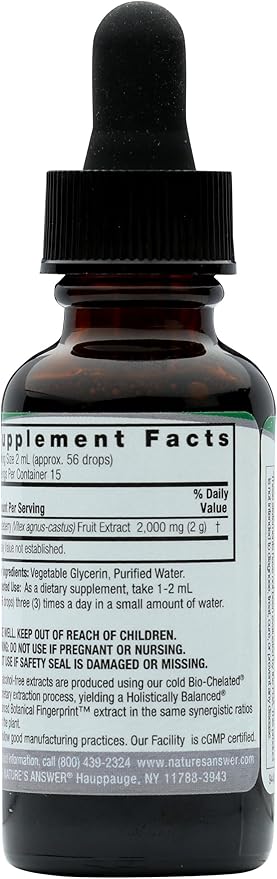 Nature's Answer Vitex Berry | Supports Healthy Female Hormonal Balance | Alcohol-Free, Gluten-Free, Kosher Certified & No Preservatives 1oz