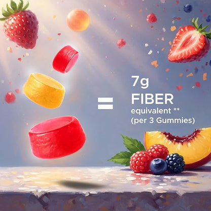 Vitamatic Prebiotic Fiber Gummies for Adults – 4 Pack (Total 120 Gummies) 7g Fiber per Serving | Extra Strength | Zero Sugar Added | Pectin-Based | Digestive Health & Regularity Support
