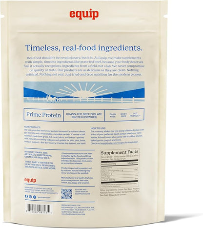 Equip Foods Prime Protein Powder | Clean, Grass Fed Beef Protein Powder | Carnivore Protein Isolate | Paleo, Keto Friendly, Gluten & Dairy Free | Helps Build & Repair Tissue | 30 Servings, Iced Coffee