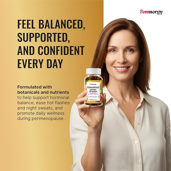 Perimenopause Support Gummies for Women - Menopause Relief Estrogen & Hormone Balance Supplement with Black Cohosh Chasteberry Vitamins D3 B6 for Hot Flashes Night Sweats & Mood Swings