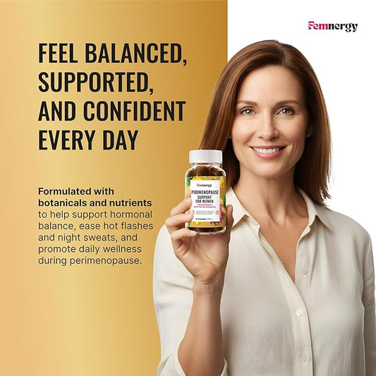 Perimenopause Support Gummies for Women - Menopause Relief Estrogen & Hormone Balance Supplement with Black Cohosh Chasteberry Vitamins D3 B6 for Hot Flashes Night Sweats & Mood Swings