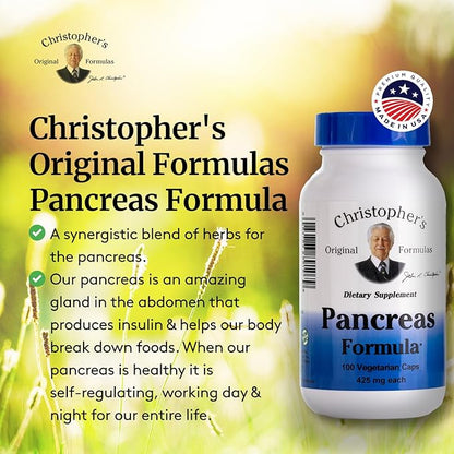 Christopher's Original Formulas Pancreas Formula - Pancreas Cleanse Detox & Repair - Probiotics for Digestive Health - Pack of 5
