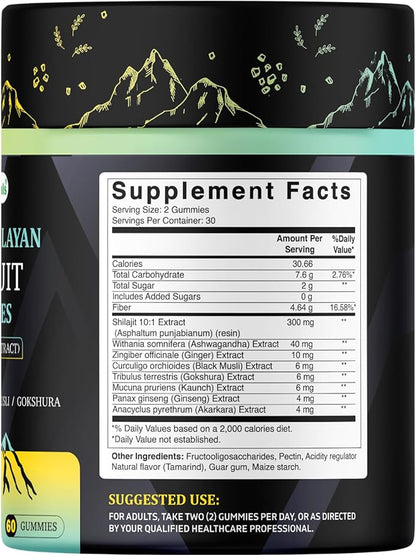 Best Naturtals Shilajit Gummies from Himalayan - 60 ct - Made with Ashwagandha, Black Musli, and Gokshura