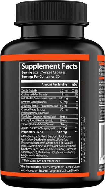 Cycle Support Supplement for Men & Women - Natural Liver Cleanse Detox & Repair - Gut Health & Kidney Support with Milk Thistle, Beet Root, Dandelion, Choline, Artichoke Extract - 60 Capsules