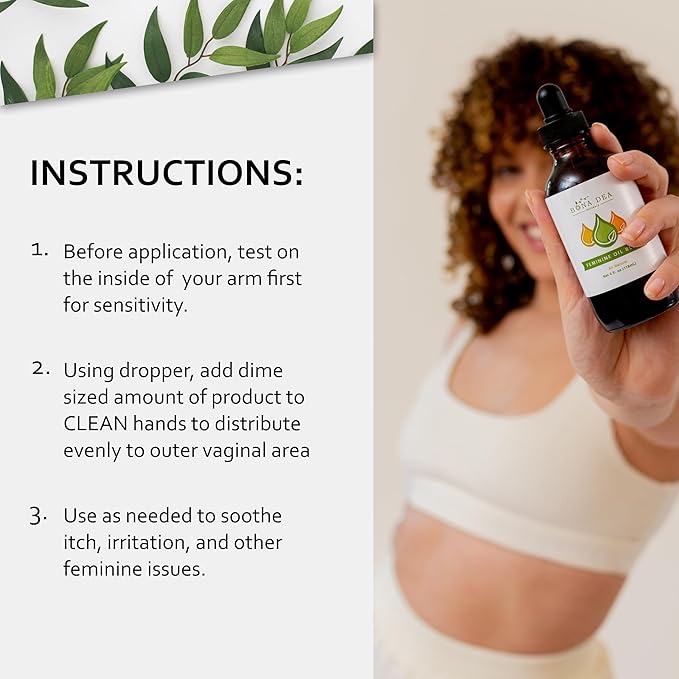 Feminine Spray for Women – All Natural Yoni Oil Deodorant & Moisturizer, Organic Essential Oils, Chemical-Free, Sensitive Vaginal Care | 4 oz Refill Dropper Bottle