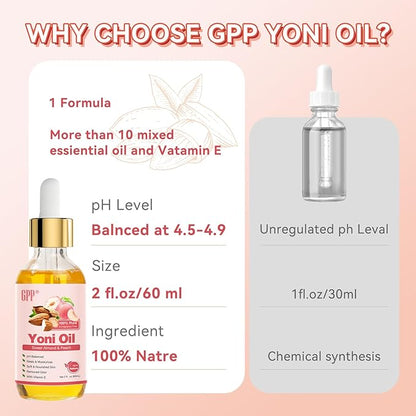 Yoni Oil Wash for Women pH Balance and Wetness, Feminine Oil Ingrown Hair, Nourishing, Moisturizing Formula for All Skin Types, Yoni Care with Vitamin E, Natural Yoni Wash(Peach)