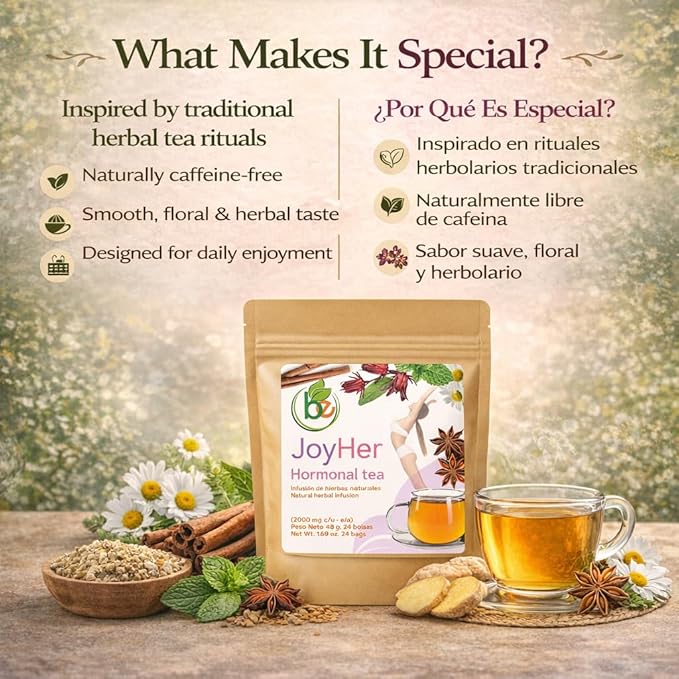 Women’s(Mujere)Herbal Tea–24 Tea Bags–Traditional Infusion,Chamomile,Cinnamon,Hibiscus,Anise,Spearmint,Dong Quai,Chaste Berry & Black Cohosh Authentic Botanical Blend –100% Natural,Vegan,Caffeine-Free – By BexpertsUSA
