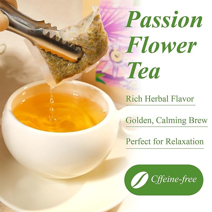 WT WEETEE Passionflower Tea Bags 100 Count | Caffeine-Free Herbal Tea | Rich Herbal Flavor & Smooth Taste | Te De Pasiflora