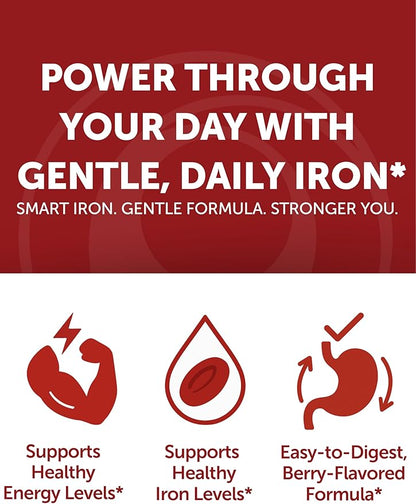 Lunakai USA Made Vegan Iron Gummies 5-in-1 with Methylfolate, Vitamin C, E & B12 - Daily Chewable Iron Supplement for Women, Men & Kids - Energy & Blood Health Support, Non-GMO, 60ct