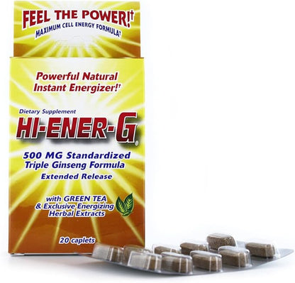 Windmill Consumer Products Hi-EnerG Triple Ginseng Energy Supplement, 500 mg, 20 servings, Multi, (N864)