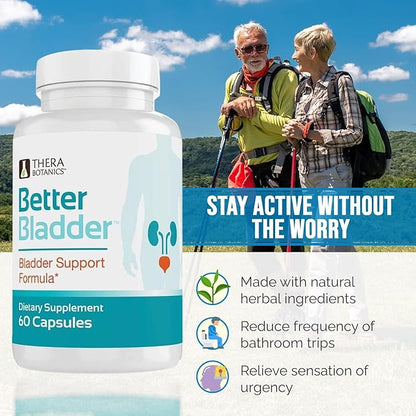Better Bladder Control Supplement for Women & Men – Bladder Support Supplement to Help Reduce Urinary Leaks, Frequency & Urgency - 120 Count (2 Bottles)